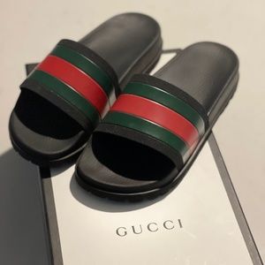 Gucci web slide sandal